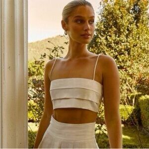 DISSH White Layered Crop Top